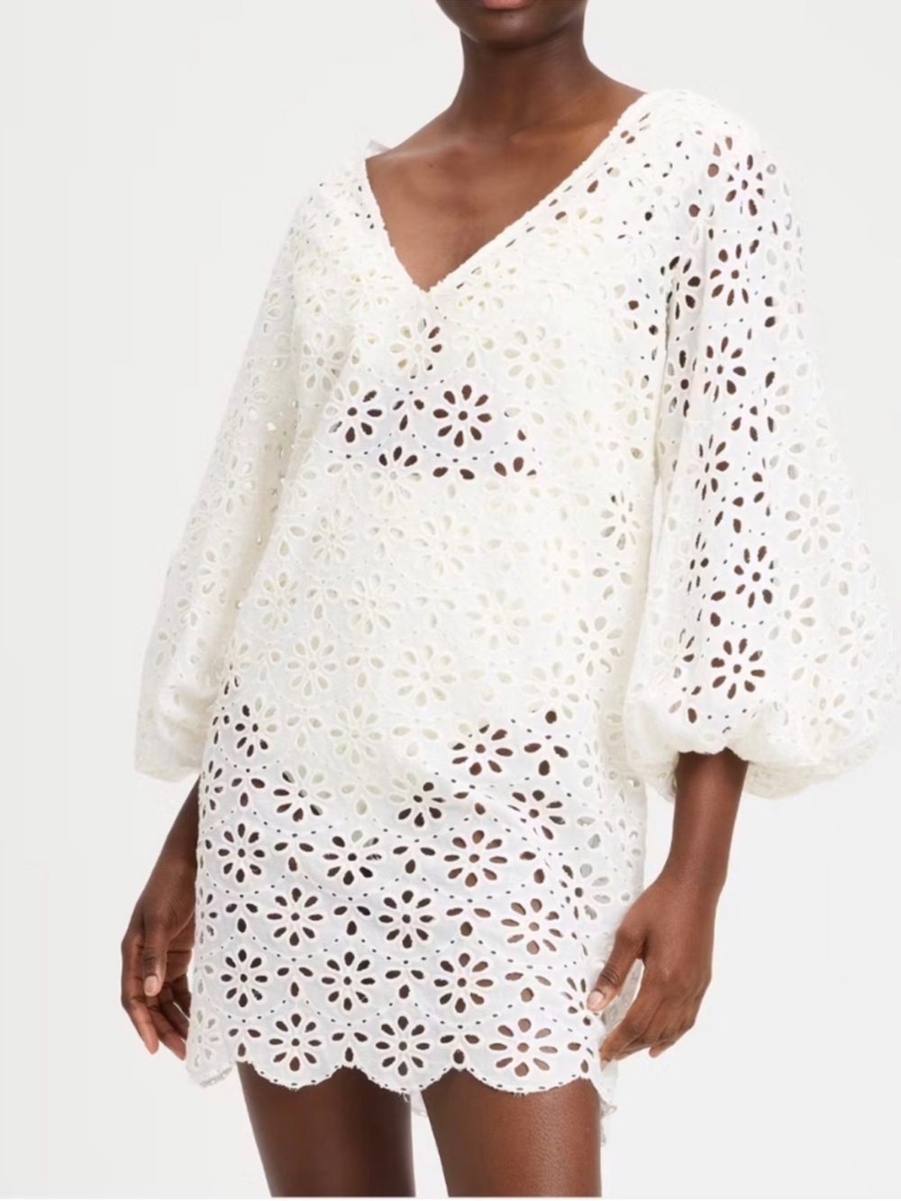kate spade Creamy Eyelet V-Neck Swim Coverup Dress